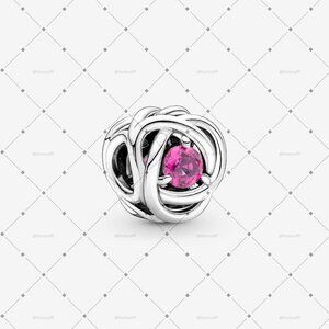 Pandora October Pink Eternity Circle Charm|Pendant
